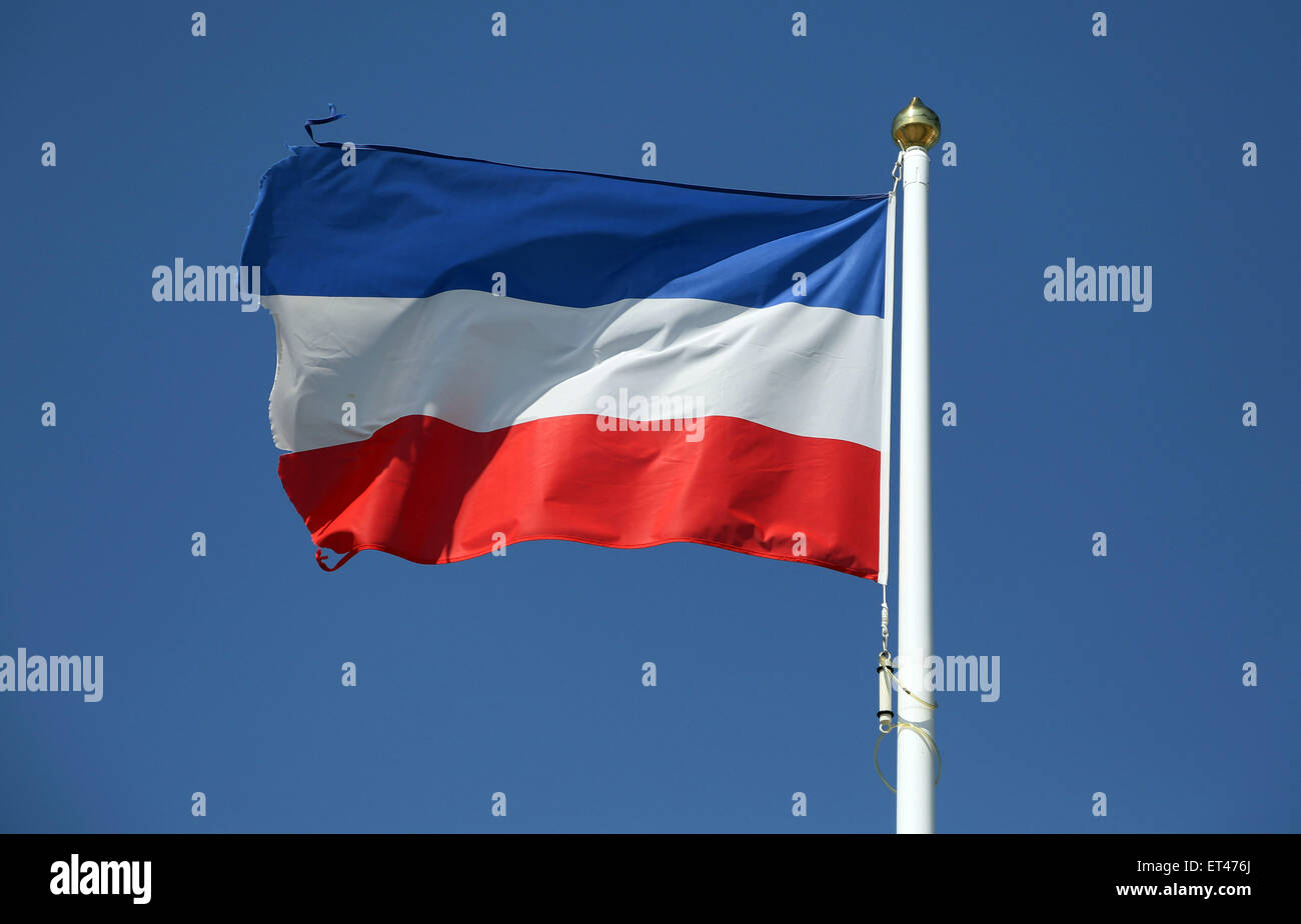 Liste, l'Allemagne, un drapeau du Schleswig-Holstein Banque D'Images