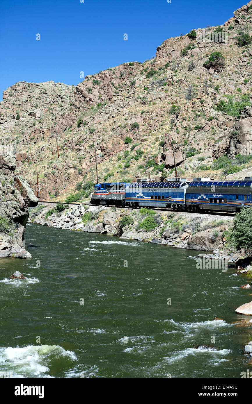 Royal Gorge Route Railroad et de l'Arkansas River, Canon City, Colorado USA Banque D'Images