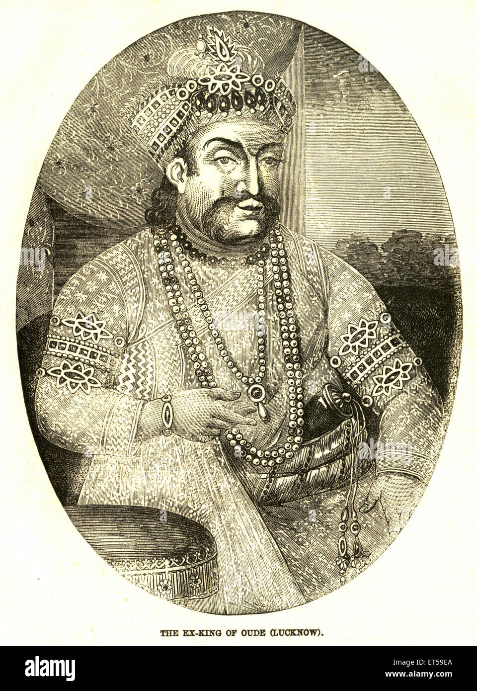 Portraits lithographiques ; l'ex roi d'Oude ; Lucknow ; Uttar Pradesh ; Inde PAS DE MR Banque D'Images