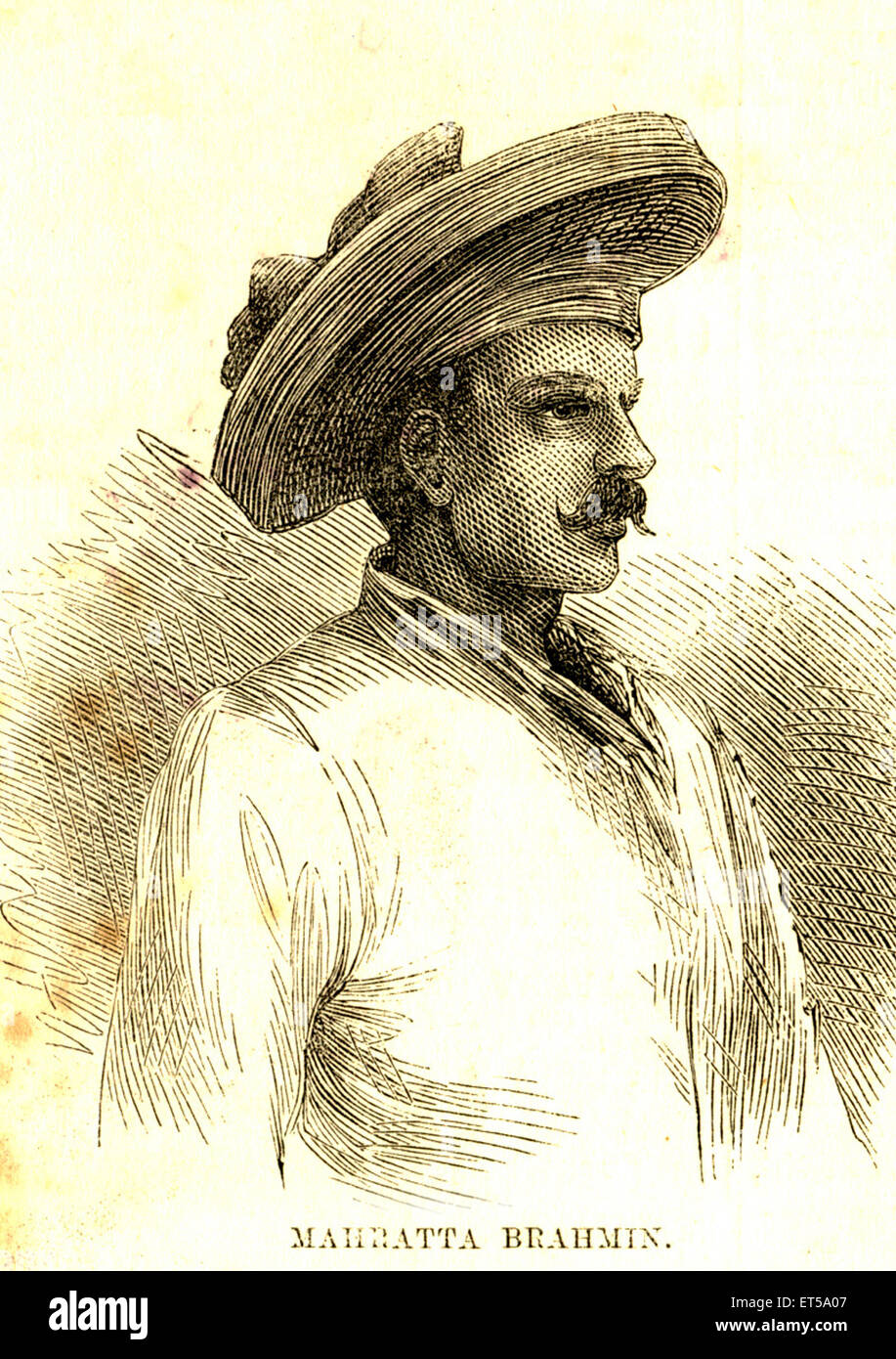 Portraits lithographiques brahmane mahratta ; 13 novembre 1875 ; Inde Banque D'Images