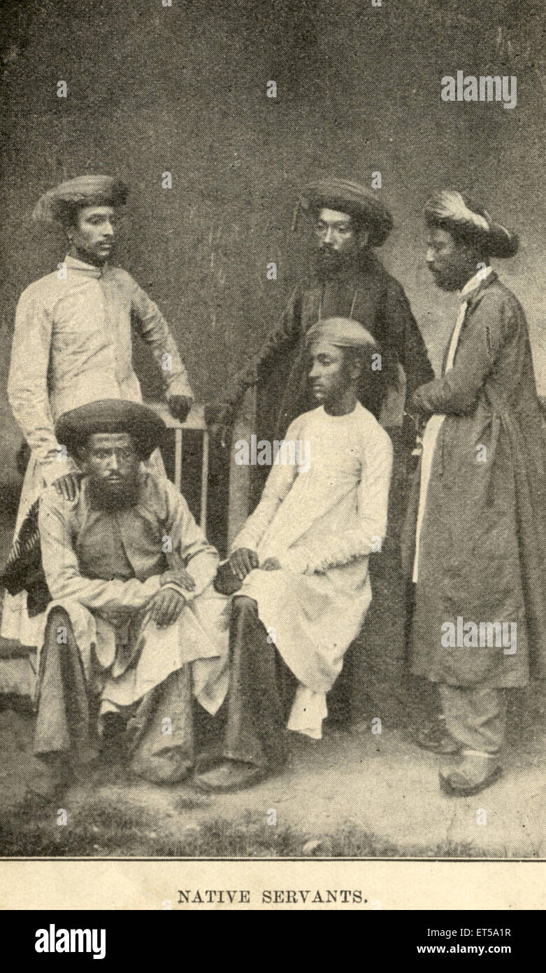 Indian Servants ; Inde ; ancienne gravure datant du XIXe siècle Photo Stock  - Alamy