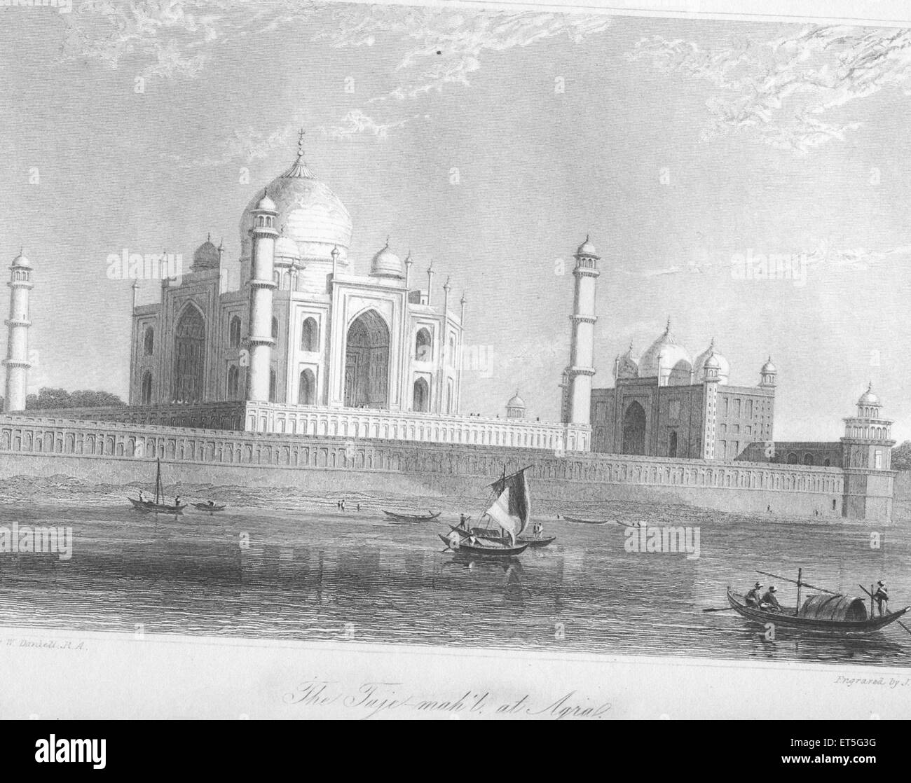 Taj mahil ou Taj Mahal à Agra, Uttar Pradesh ; Inde ; Banque D'Images