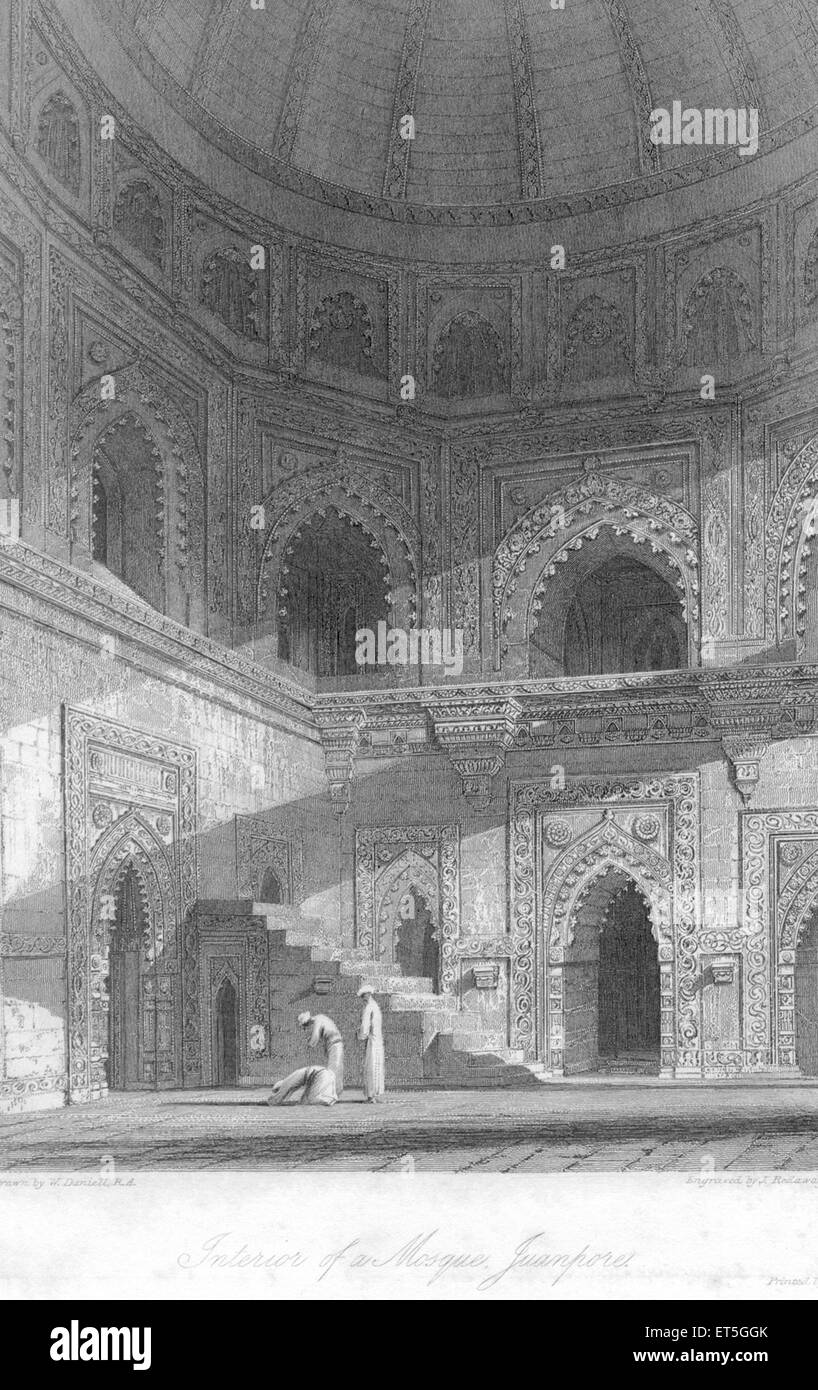 Mosquée de l'intérieur ; Juanpore ; Uttar Pradesh en Inde ; Banque D'Images