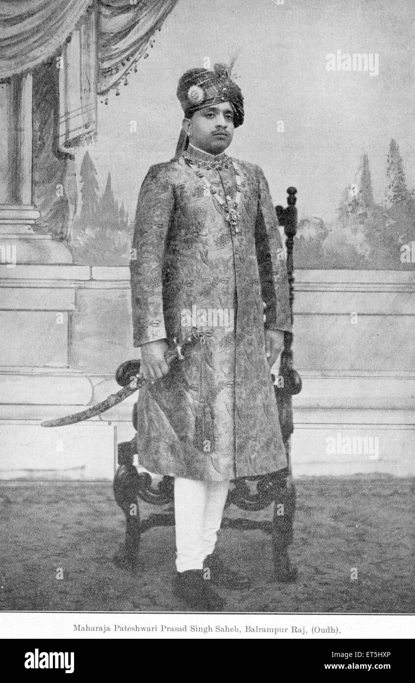 Bahadur Maharaja Sir Pateshwari Prasad Singh Sahib ; Balrampur Oudh Rajasthan Inde - jsa 152569 ; Banque D'Images