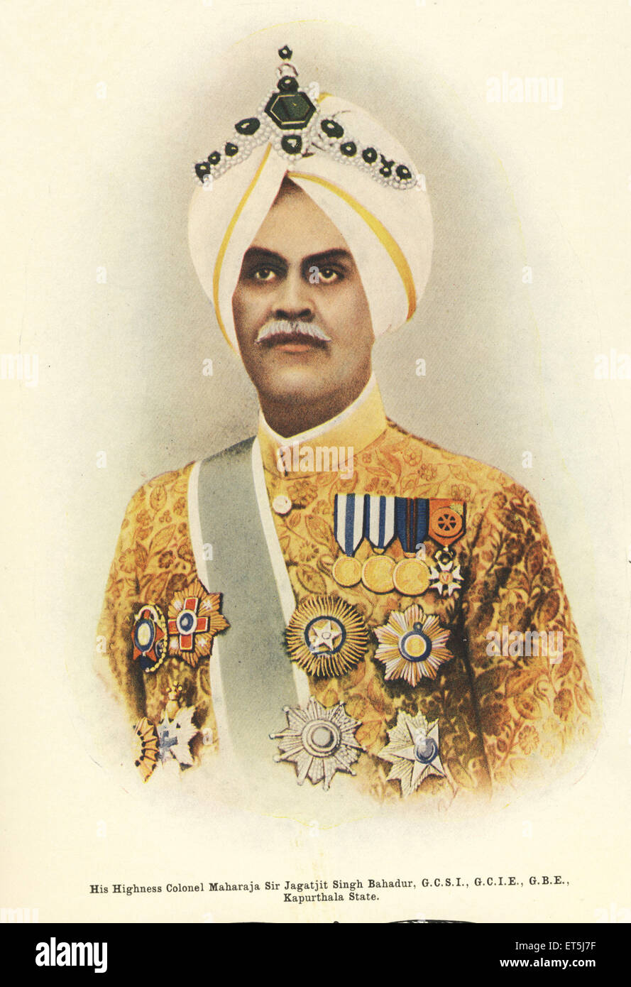 Maharajah Sir Jagatjit Singh Sahib Bahadur Kapurthala Punjab Inde Asie ancienne image vintage 1900s Banque D'Images