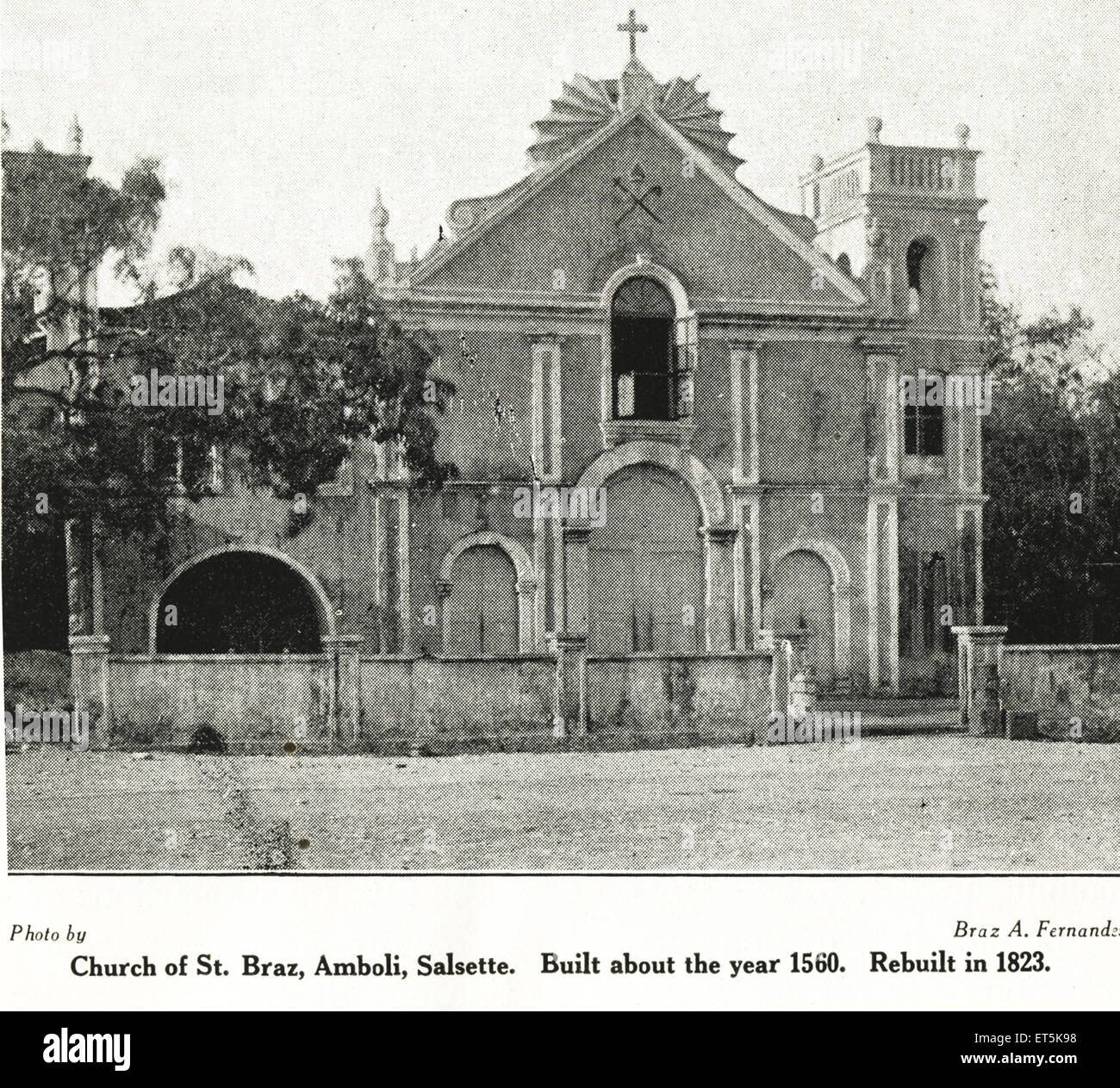 Communauté catholique église Saint Braz ; Amboli ; Salsette construit vers l'an 1560 reconstruit en 1823 ; Inde ; Maharashtra Banque D'Images