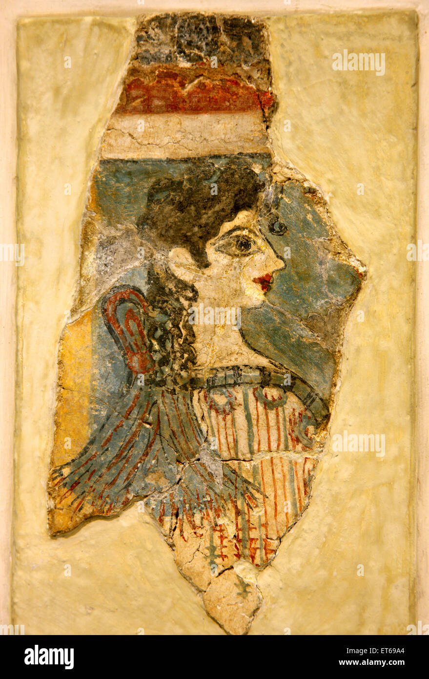 'La Parisienne' dans le musée archéologique d'Héraklion, Crète, Grèce. Fresque du Palais Minoen de Knossos Banque D'Images