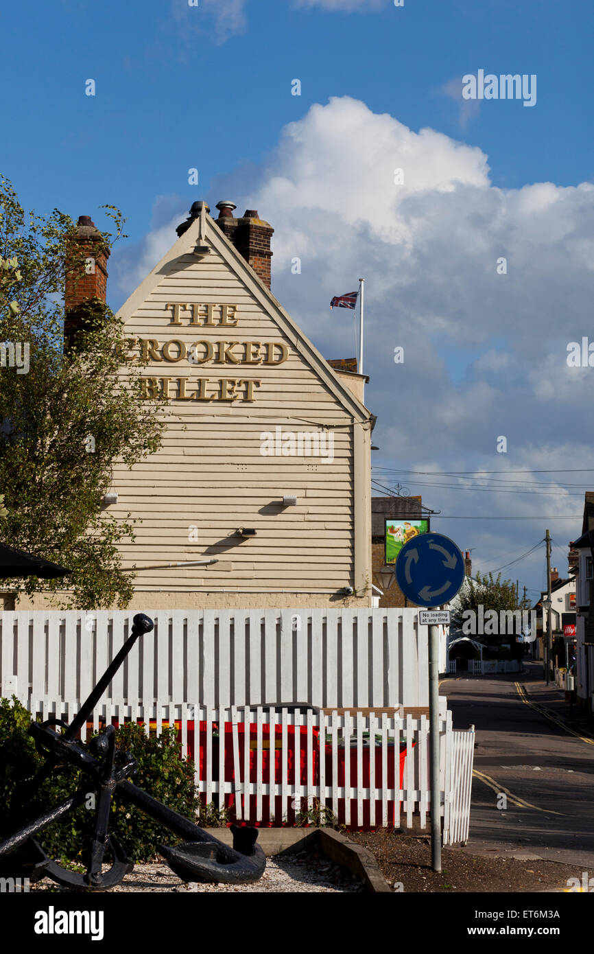 The Crooked Billet Pub à la fin de l'ancien Leigh High Street, Leigh-On-Sea Essex Banque D'Images