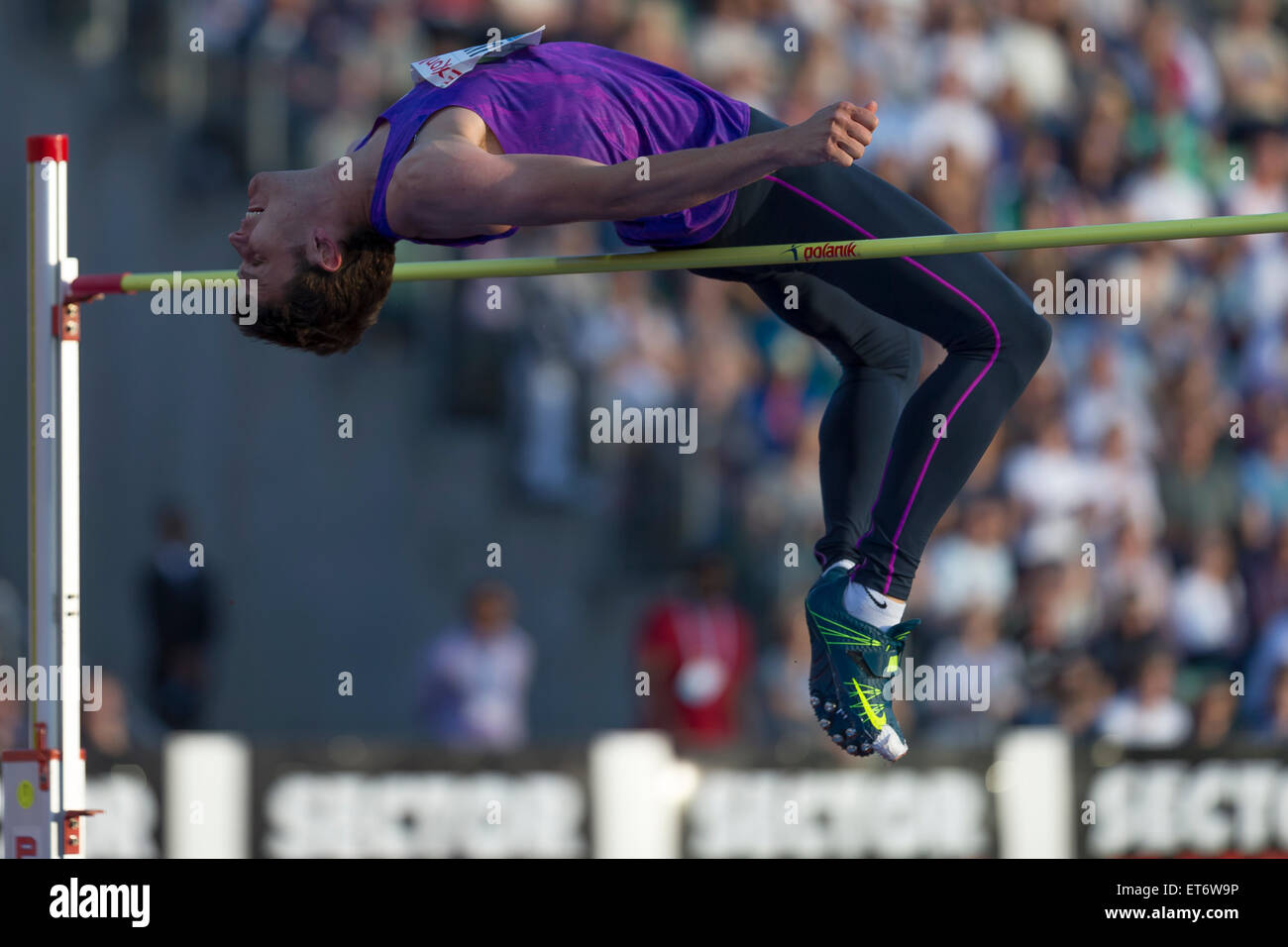 Oslo, Norvège. 11 Juin, 2015. Diamond League Mutaz Essa Barshim Bislett Games du Qatar. rivalise dans le saut en hauteur hommes au cours de l'IAAF Diamond League à l'occasion du 50e anniversaire ExxonMobil Bislett Games d'Oslo, Norvège. Credit : Action Plus Sport/Alamy Live News Banque D'Images