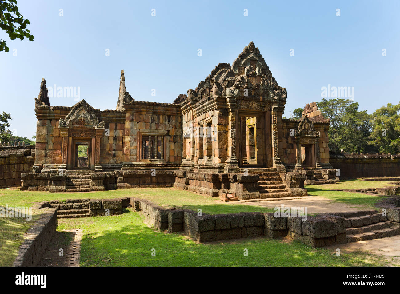 L'Est de Gopuram, Prasat Muang Tam, Muang Tam, temple Khmer, Buri Ram, Buriram Province,Isan, Isaan, Thaïlande Banque D'Images