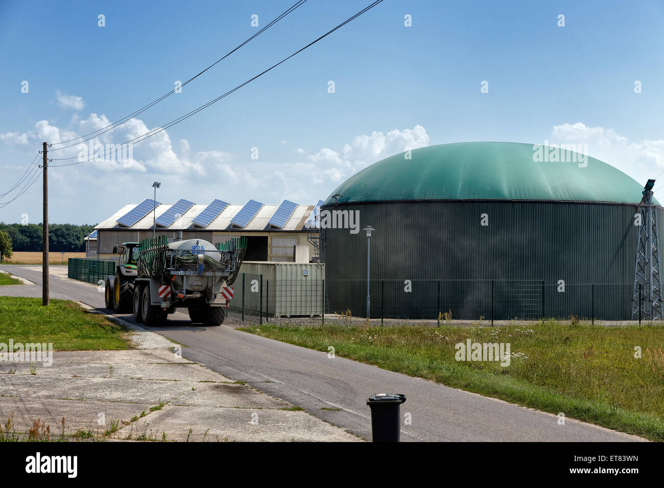 Welzow, l'Allemagne, l'usine de biogaz coopérative agricole dans Proschim Banque D'Images