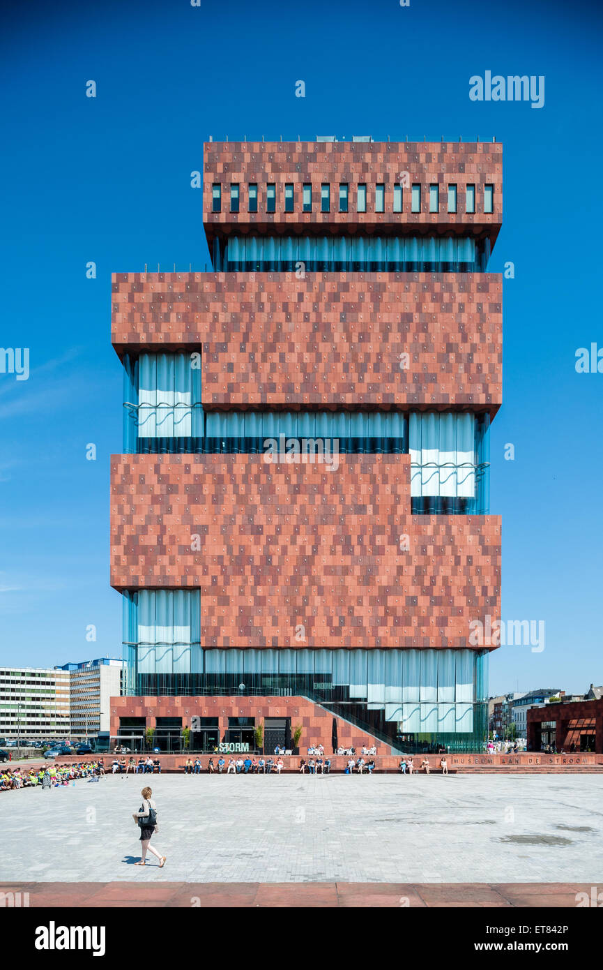 Belgique, Anvers, pleine hauteur vue sur le MAS Banque D'Images