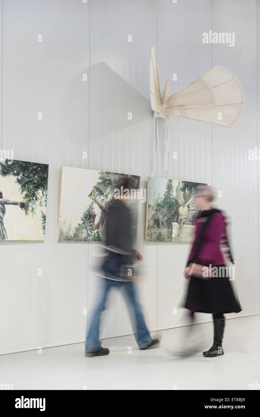 Couple dans un musée d'art, Bavière, Allemagne Banque D'Images