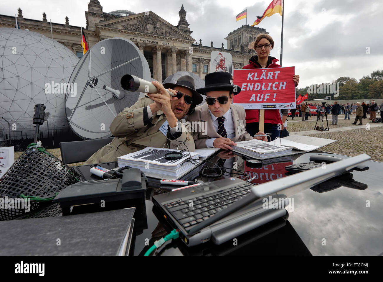 Berlin, Allemagne, de protestation contre l'espionnage BND / NSA Banque D'Images