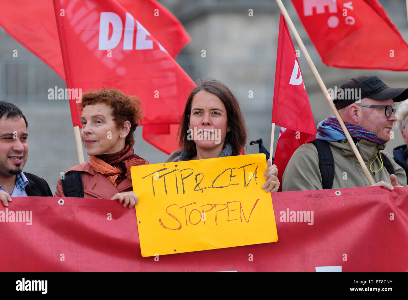 Berlin, Allemagne, l'arrêt de TTIP - Manifestation devant le Reichstag Banque D'Images