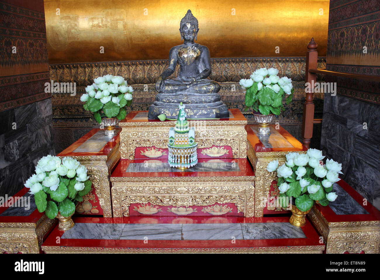 Dans l'autel du Temple de Wat Pho, Thaïlande Banque D'Images