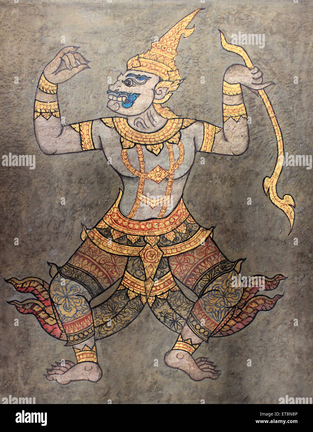 Dans l'oeuvre du Temple de Wat Pho, Thaïlande Banque D'Images