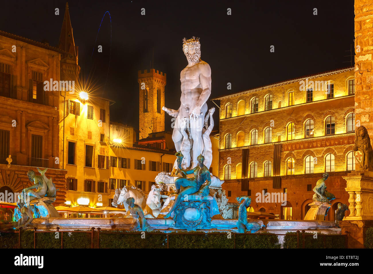 Fontaine de Neptune à Florence, Italie Banque D'Images