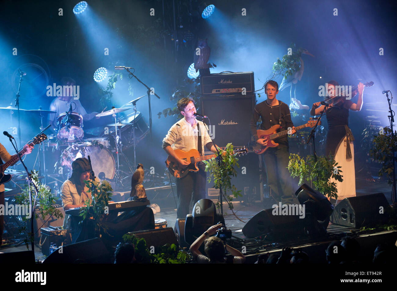 British Sea Power rock band en concert à l'Apollo, Manchester, Royaume-Uni, le 11 juin, 2015 Banque D'Images