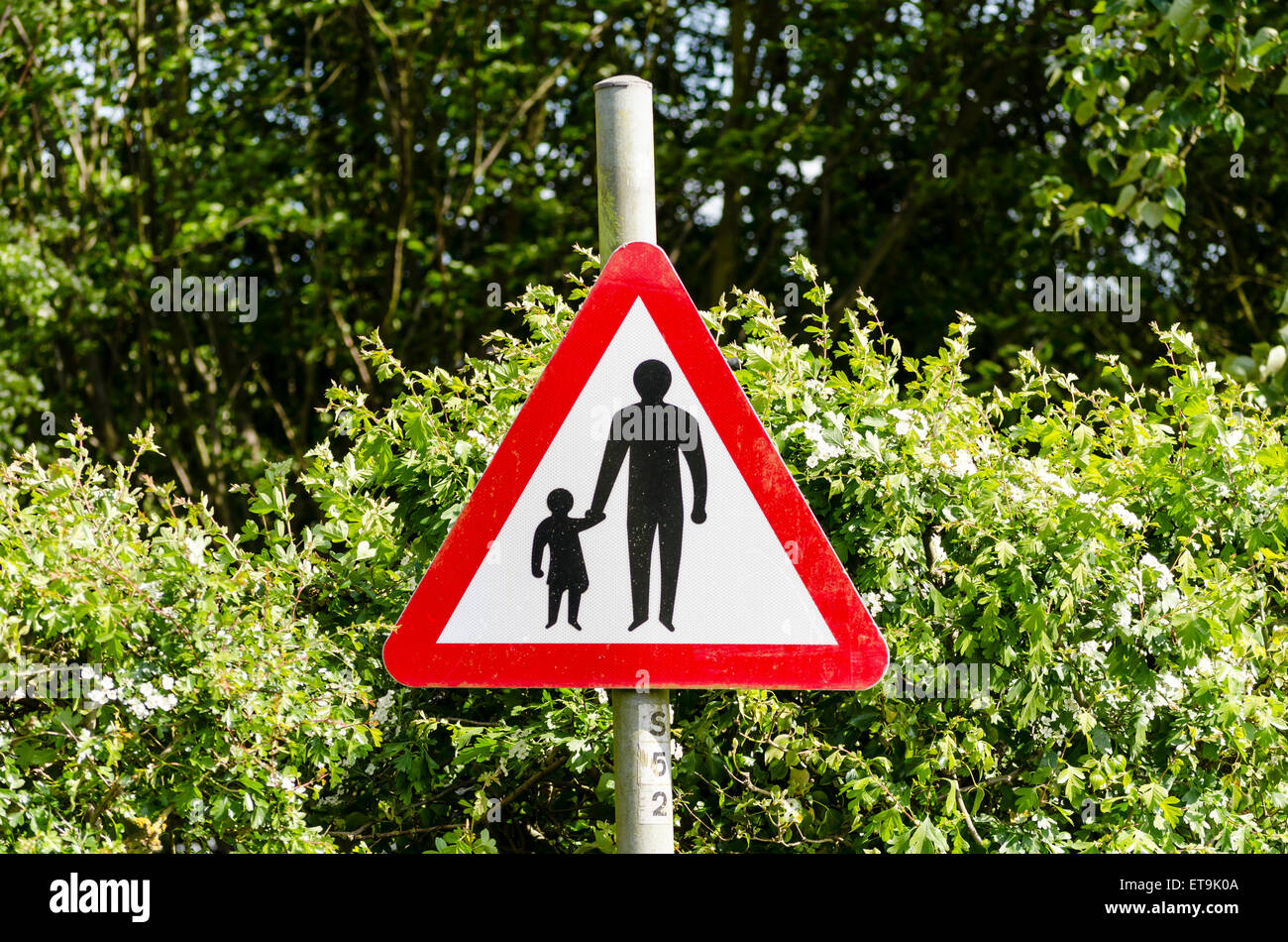 Une route en toute sécurité signe, en Angleterre. UK Banque D'Images