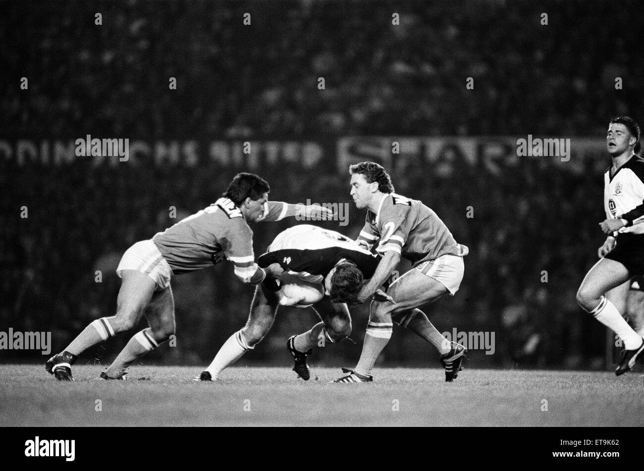 Le défi de la Coupe du Monde 1989 (également connu sous le nom de Foster's World Cup Challenge), la toute première Coupe du monde officielle de défi. Madrid 30 - 18 Canberra Raiders a tenu à Old Trafford, Manchester. 4e octobre 1989. Banque D'Images