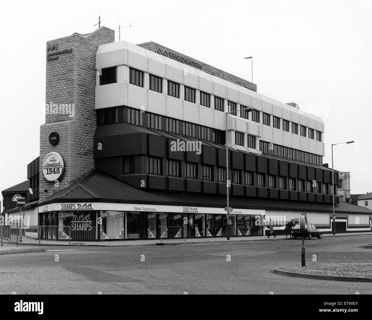 BBC Broadcasting House, Middlesbrough, le 9 septembre 1986. Banque D'Images