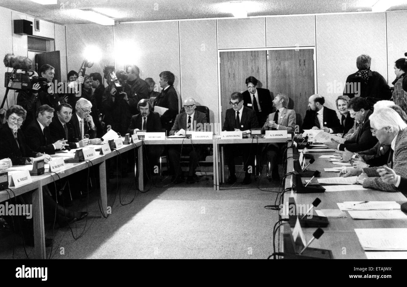 La Scottish Constitutional Convention (CCN) est une association de partis politiques écossais, les églises et autres groupes civiques, qui a élaboré un cadre d'une dévolution écossaise. 28 janvier 1989. Banque D'Images