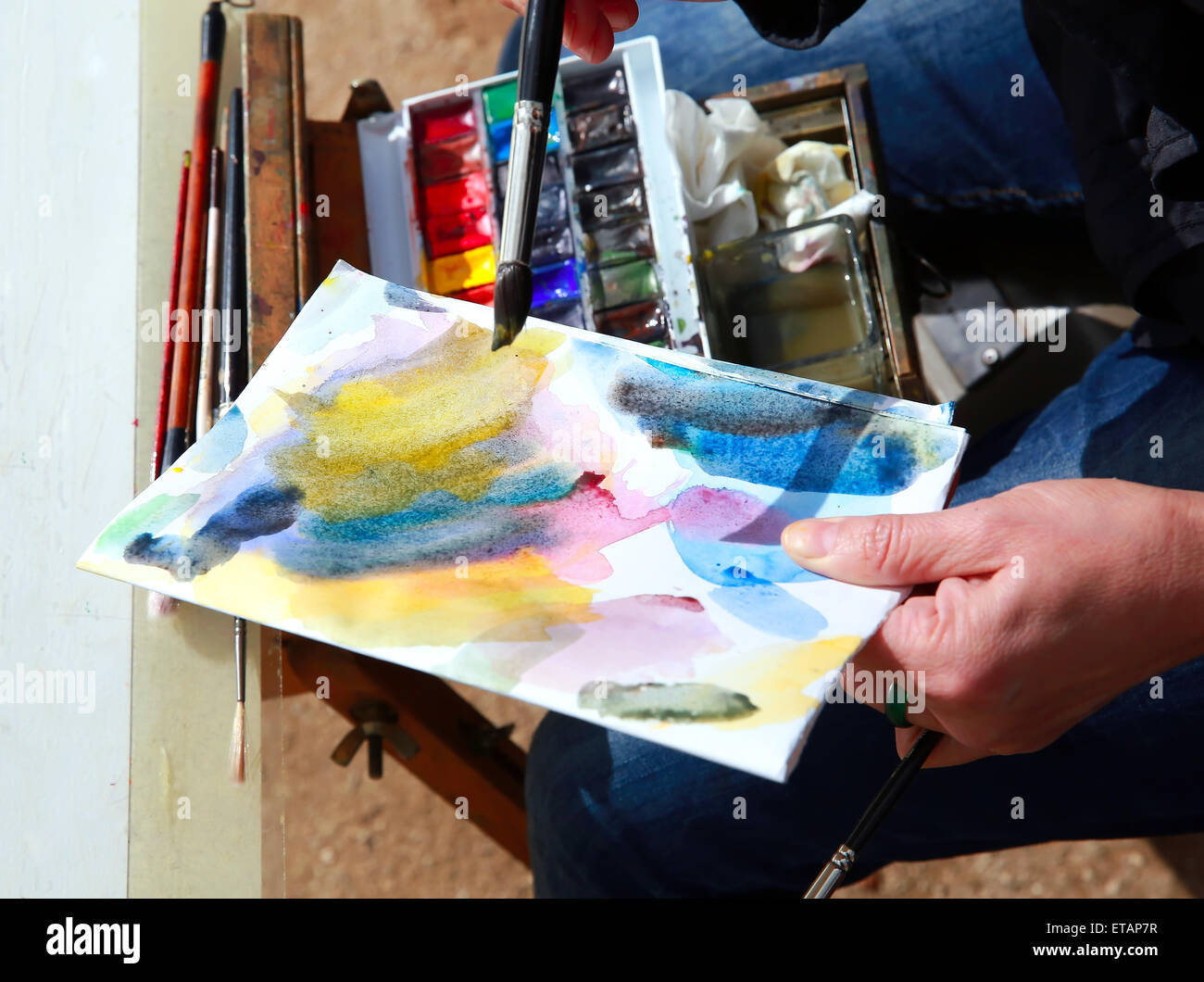 Art peinture à l'aquarelle. Banque D'Images