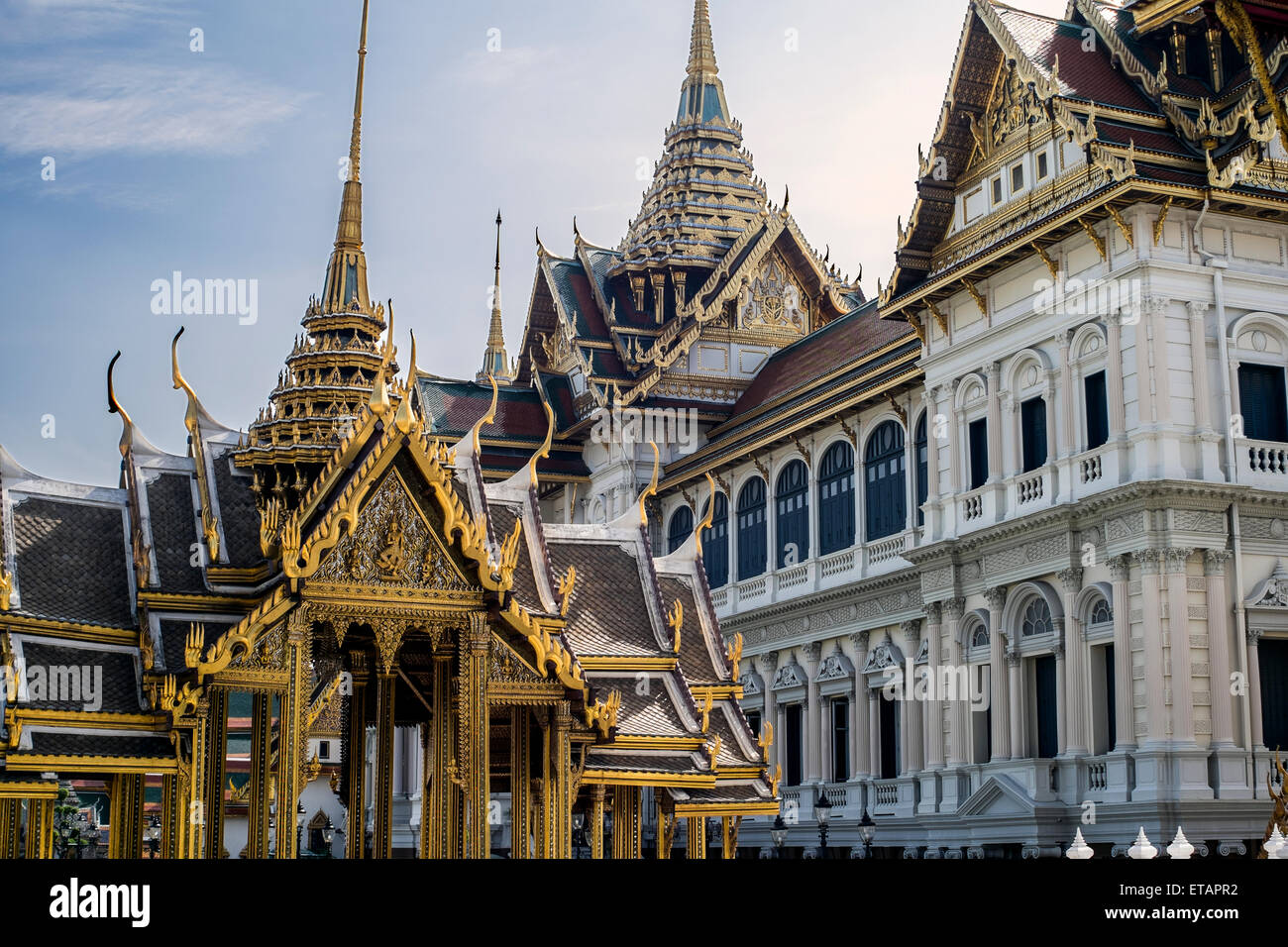L'Asie. Thaïlande, Bangkok. Wat Phra Kaeo complex, palais du roi. Banque D'Images