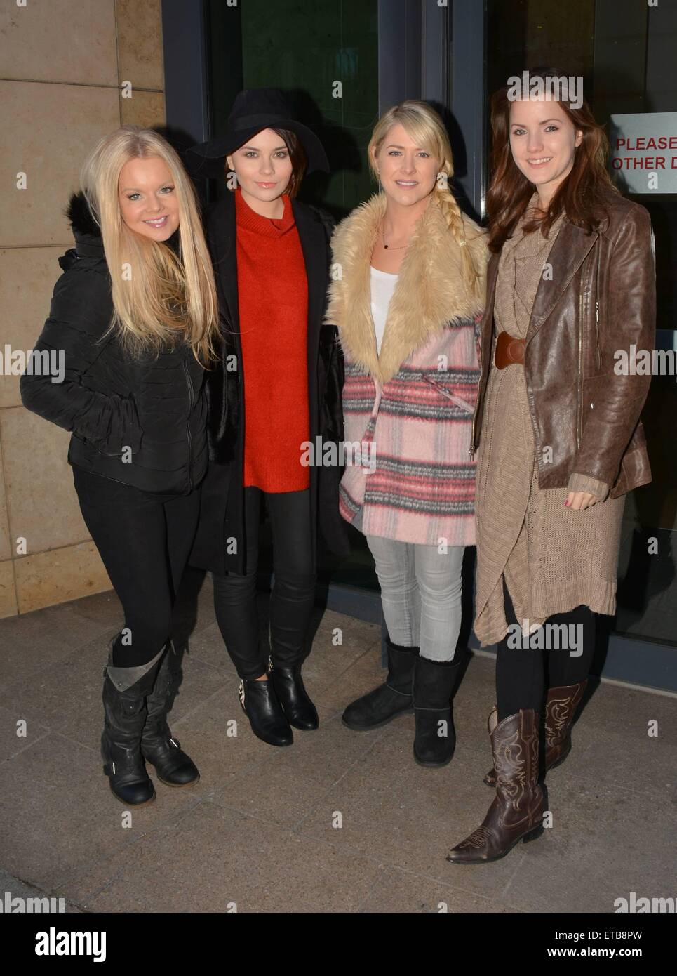 Celtic Woman interprètes Mairead Nesbitt, Mairead Carlin, Susan McFadden & Lynn Hilary à Newstalk comme invités sur Pat Kenny Show, Dublin, Irlande - 13.01.15. En vedette : Mairead Nesbitt, Mairead Carlin, Susan McFadden, Lynn Hilary Où : Dublin, Irlande Date : 13 Jan 2015 Credit : WENN.com Banque D'Images