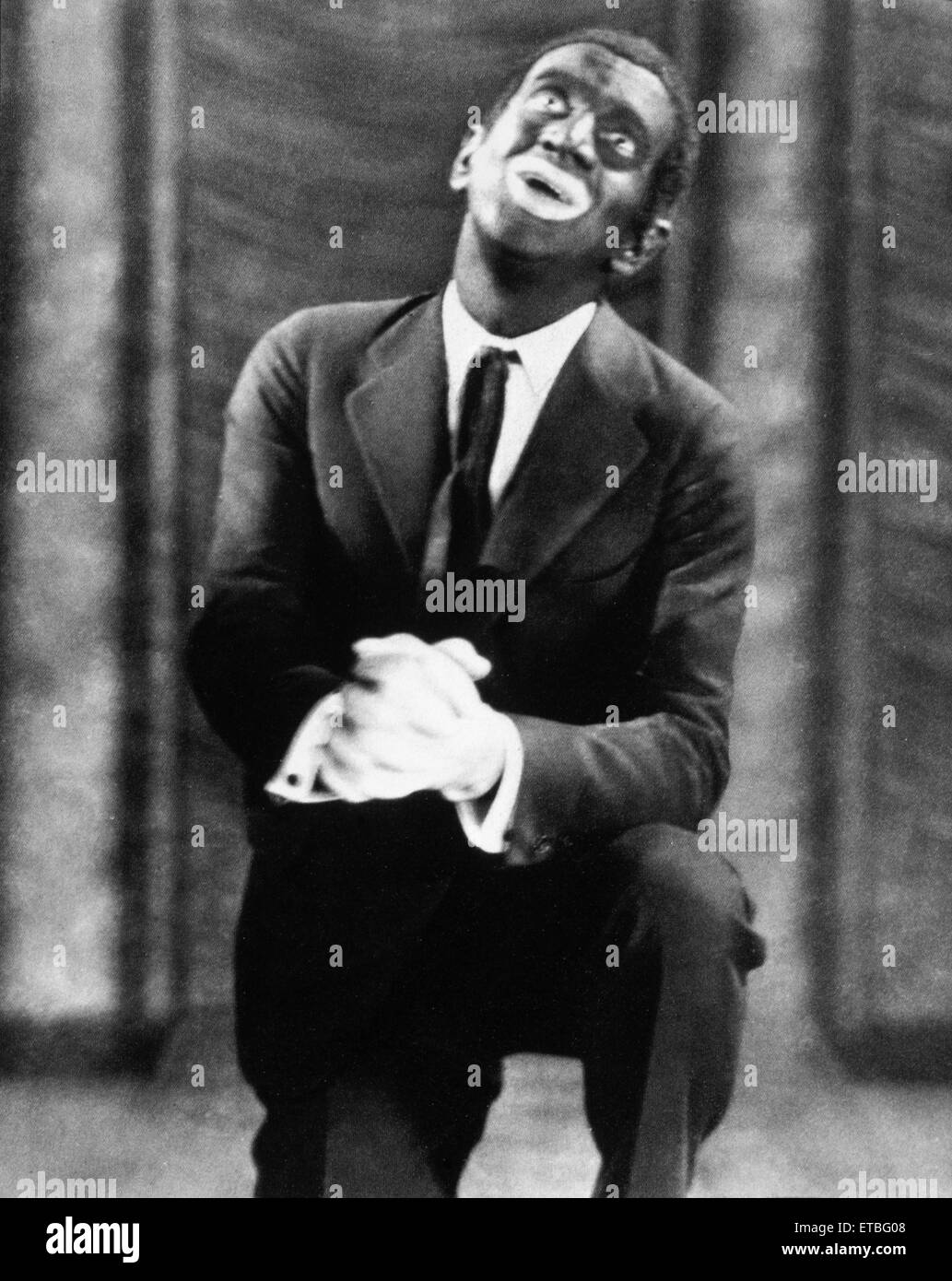 Al Jolson, sur-ensemble de le film muet "The Jazz Singer", 1927 Banque D'Images