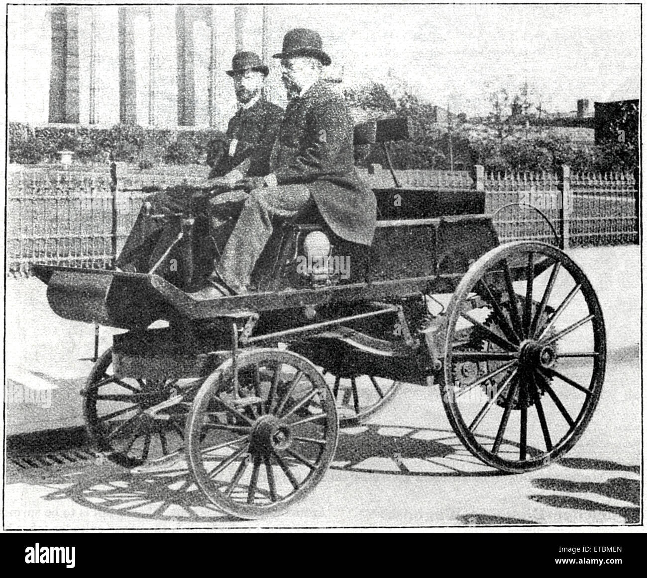 Chariot électrique expérimental par Morris & Salom, Philadelphia, Pennsylvania, USA, vers 1895 Banque D'Images