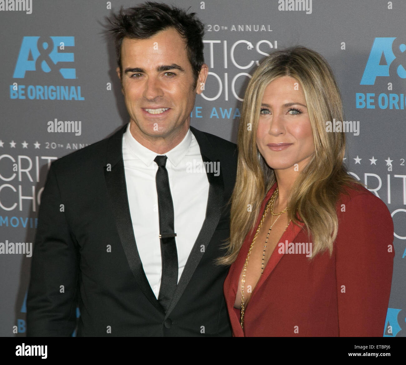 20e congrès annuel Critics' Choice Movie Awards au Hollywood Palladium - Arrivées avec : Justin Theroux, Jennifer Aniston Où : Los Angeles, California, United States Quand : 15 Jan 2015 Crédit : Brian à/WENN.com Banque D'Images