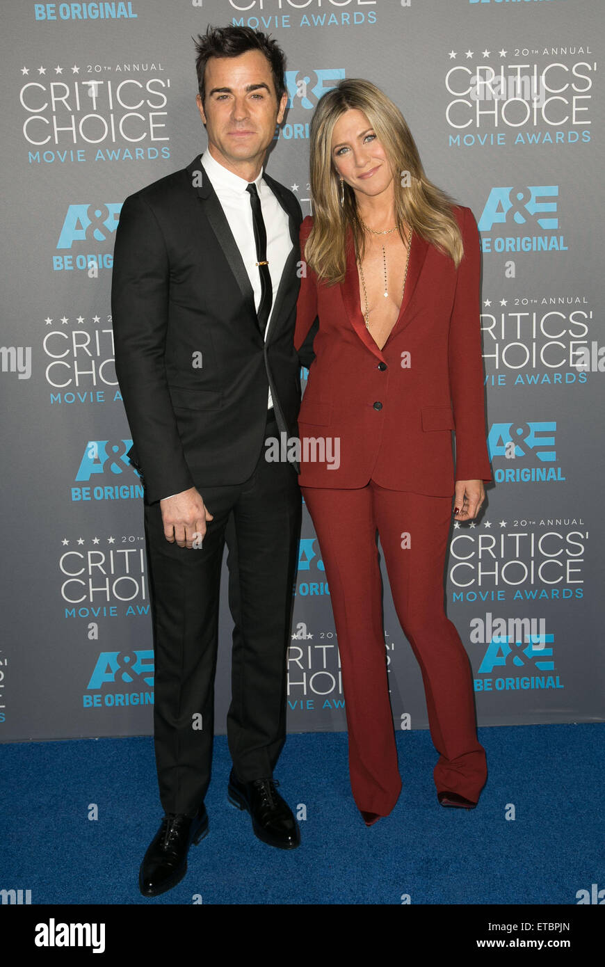 20e congrès annuel Critics' Choice Movie Awards au Hollywood Palladium - Arrivées avec : Justin Theroux, Jennifer Aniston Où : Los Angeles, California, United States Quand : 15 Jan 2015 Crédit : Brian à/WENN.com Banque D'Images