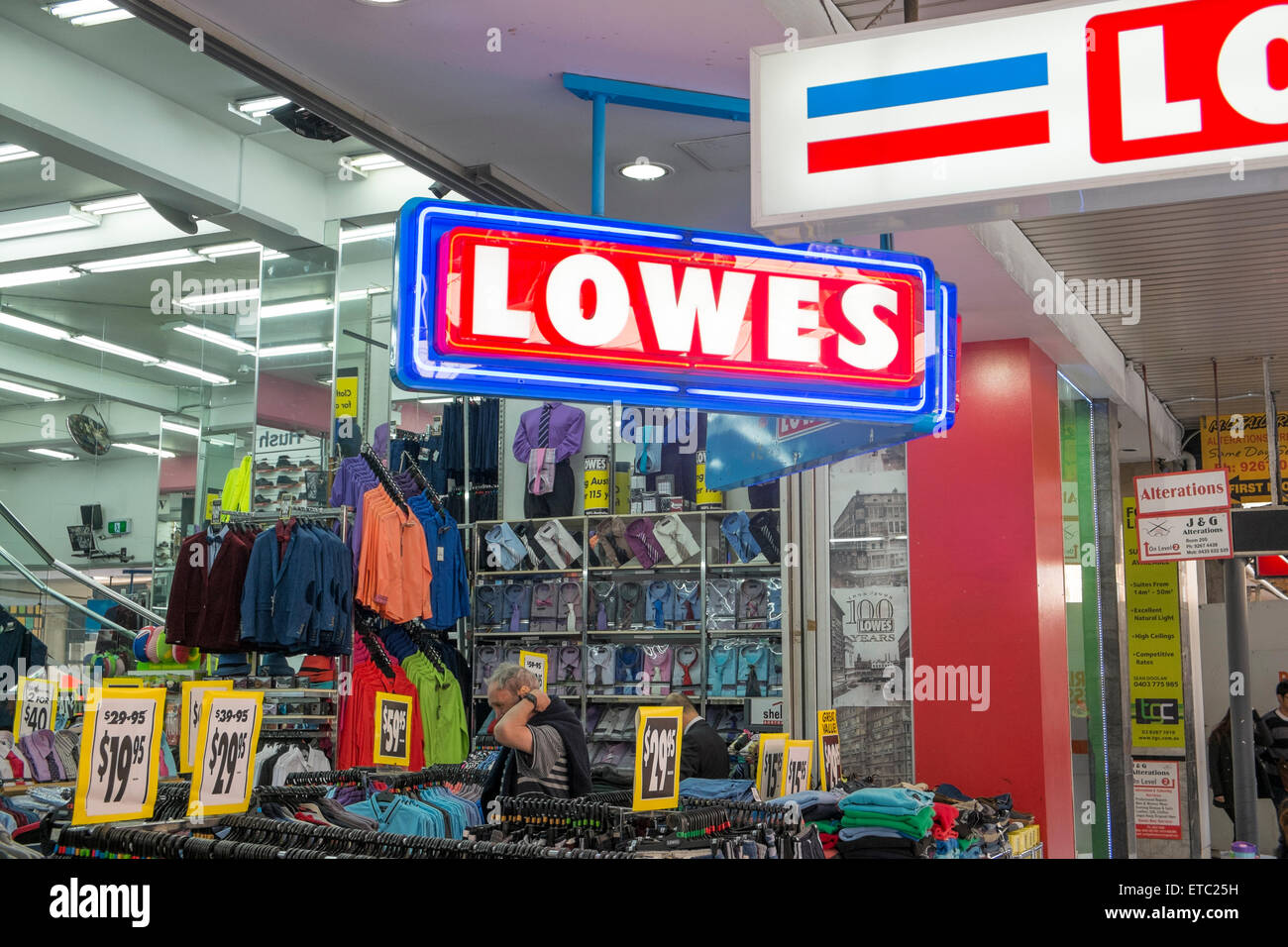 Magasin de vêtements de Lowes dans George Street Sydney city centre, Australie Banque D'Images