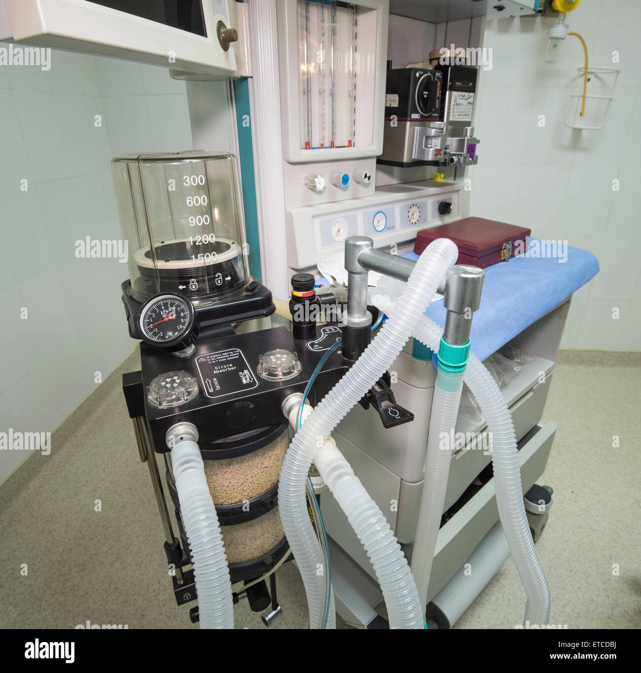 Closeup détail d'un ventilateur de la machine en salle d'opération d'un hôpital Banque D'Images