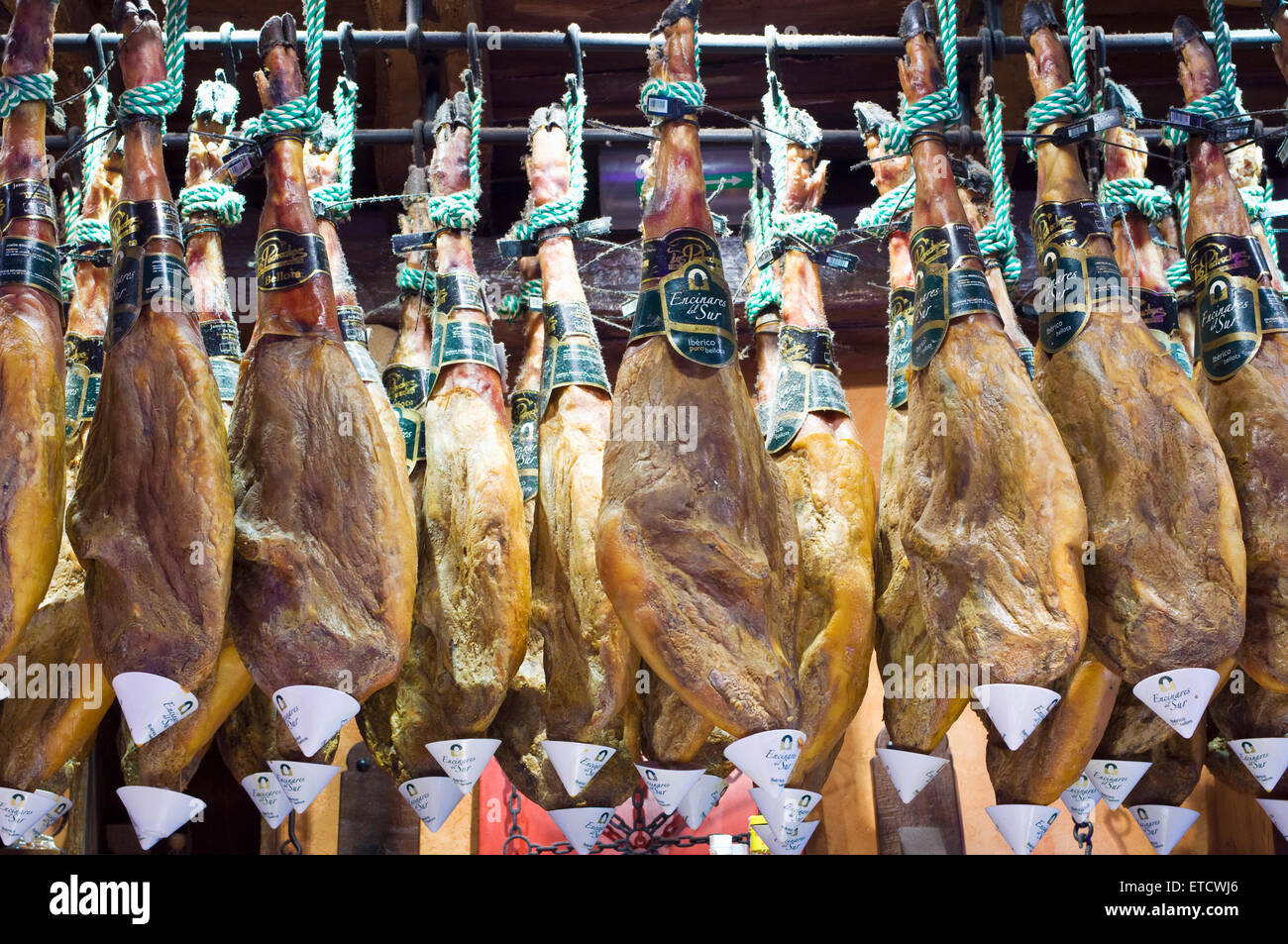 Jamon Iberico ham échéant en Espagne Banque D'Images