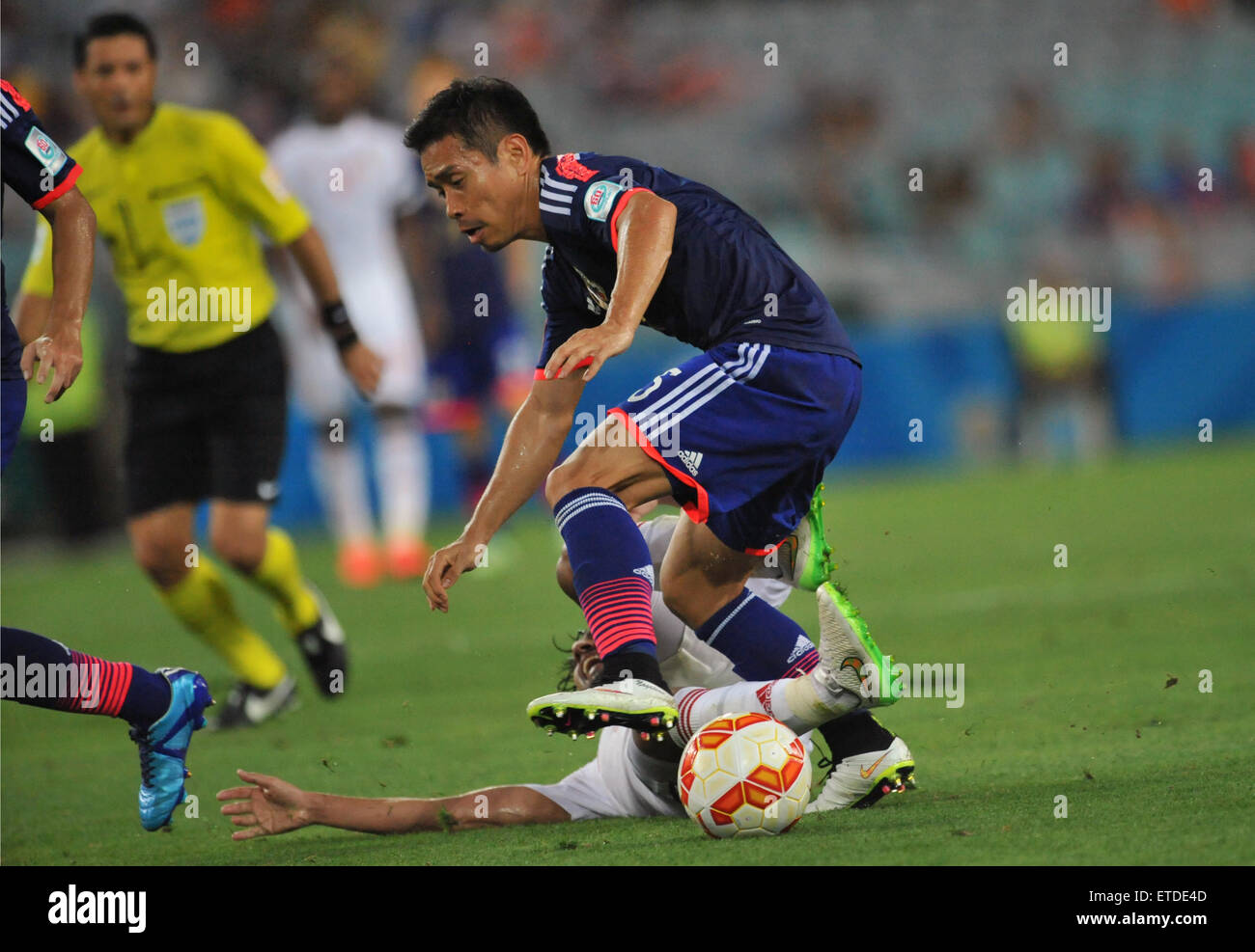 Les Émirats arabes Emirites a battu le Japon en quart de finale du championnat de football d'Asie comprend : Yuto Nagatomo Où : Sydney, Australie Quand : 23 Jan 2015 Credit : WENN.com Banque D'Images