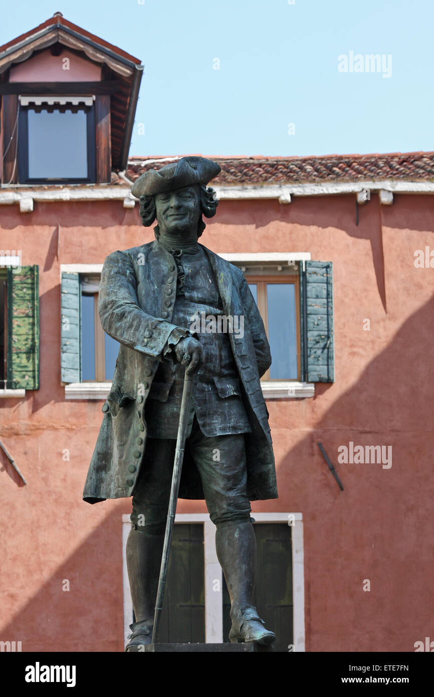 Statue de Carlo Goldoni à Venise, Italie Banque D'Images