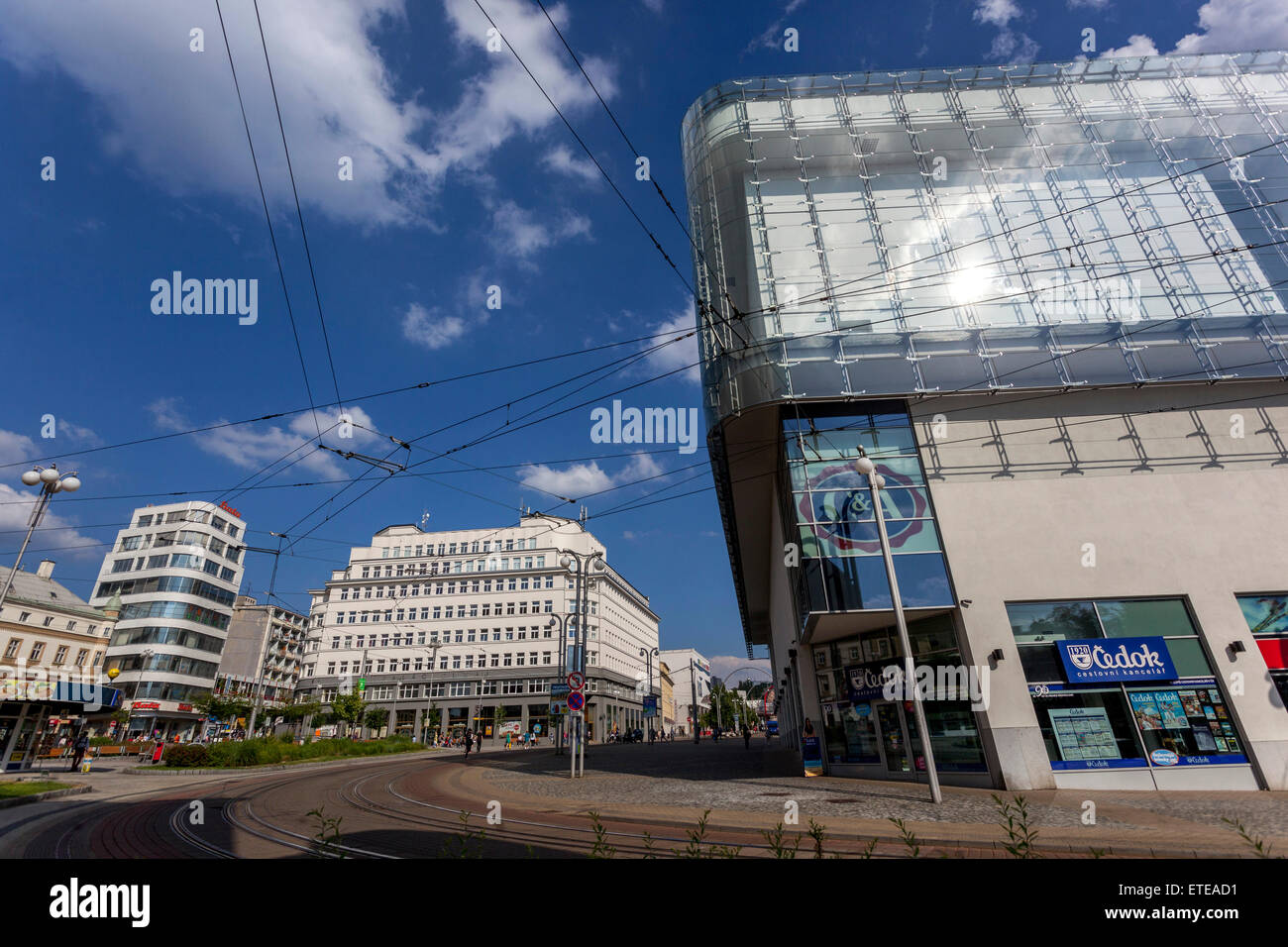 Liberec, ville de Bohême du Nord, nouveau centre commercial, République Tchèque Banque D'Images