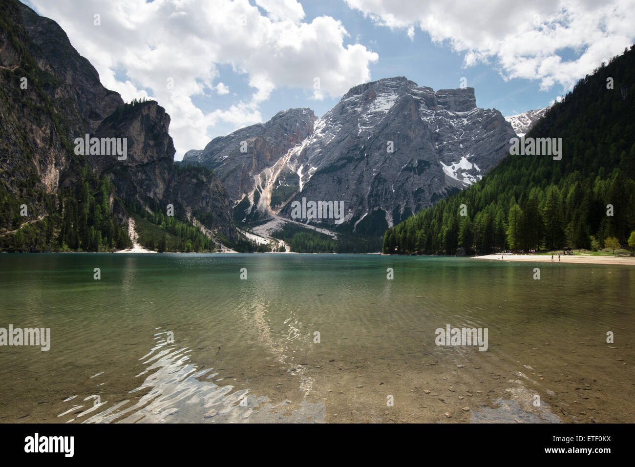 Pragser Wildsee, Lago di Braies, Val Pusteria, le Tyrol du Sud, Italie Banque D'Images