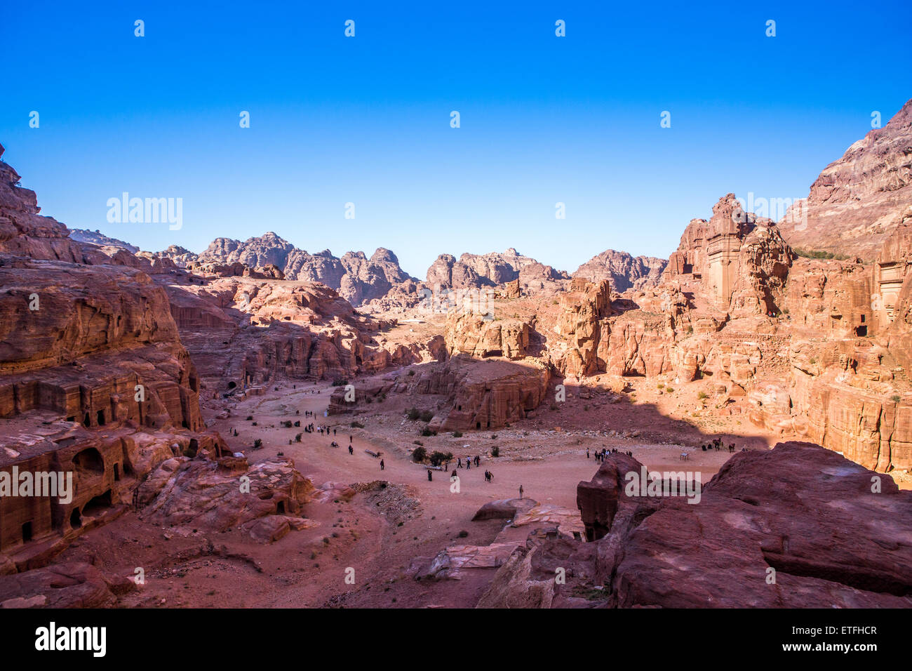 Trésorerie à Petra en Jordanie - ville creusée dans la roche Banque D'Images