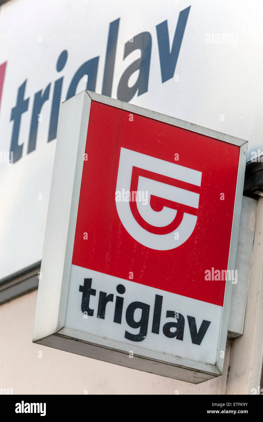 Triglav, la compagnie d'assurance tchèque, Sign Banque D'Images