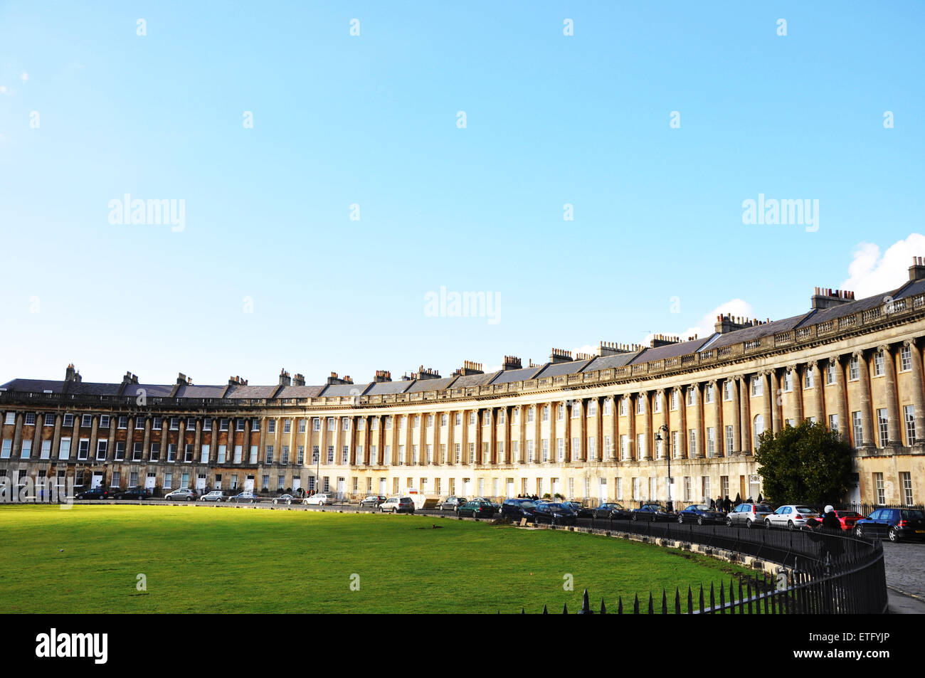 Le Cirque Royal une célèbre rue incurvée de maisons géorgiennes à Bath UK Banque D'Images