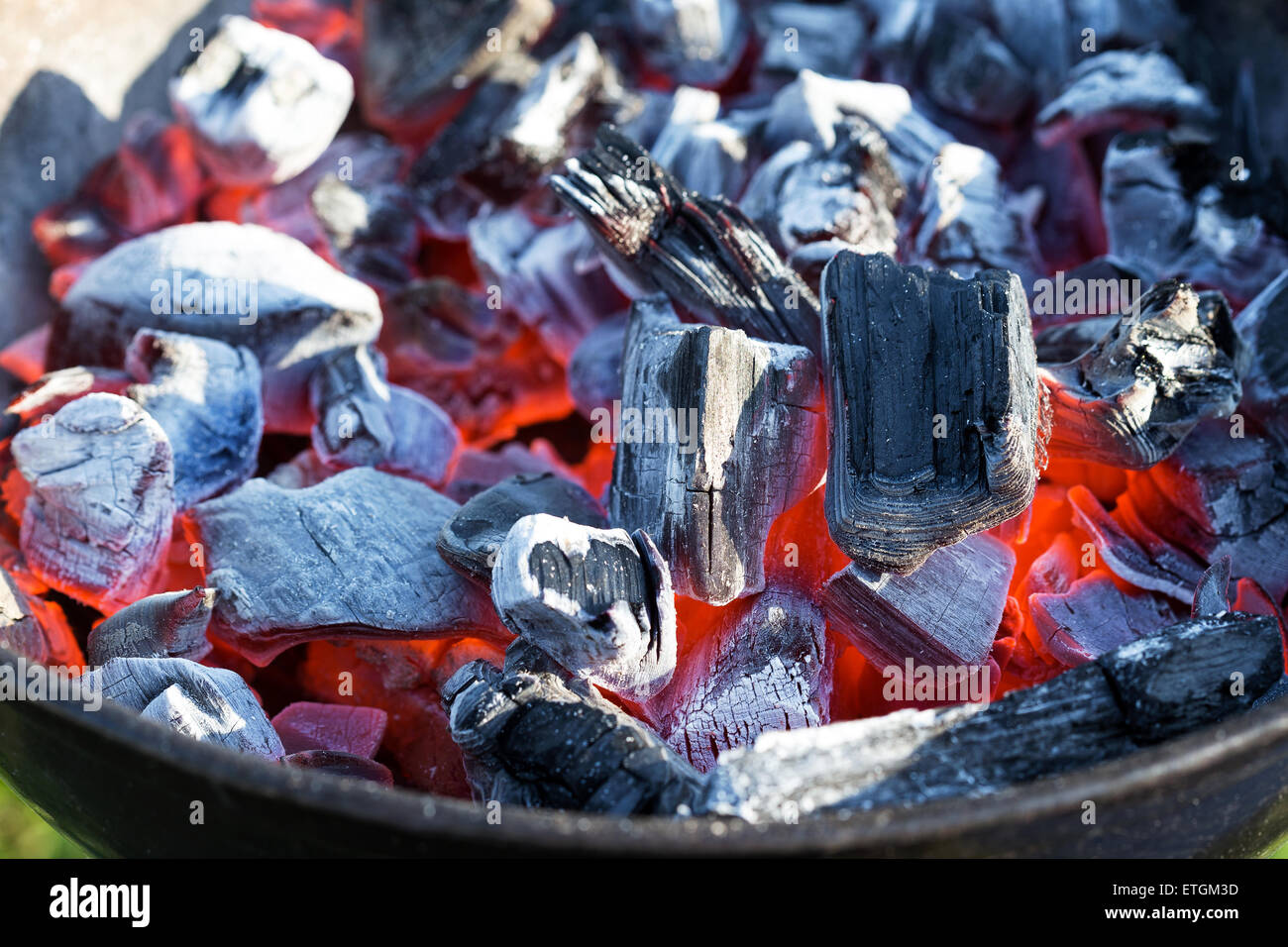 Brûlant du charbon, gros plan Banque D'Images