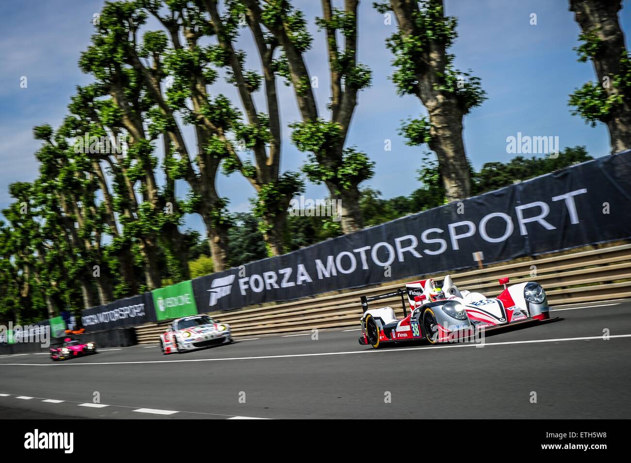 13.06.2015, le Mans, France. Championnats du monde d'Endurance. 24 Heures du Mans. # 38 JOTA SPORT (GBR) GIBSON 015S LMP2 NISSAN Simon Dolan (GBR) MITCH EVANS (NZL) OLIVER TURVEY (GBR) Banque D'Images