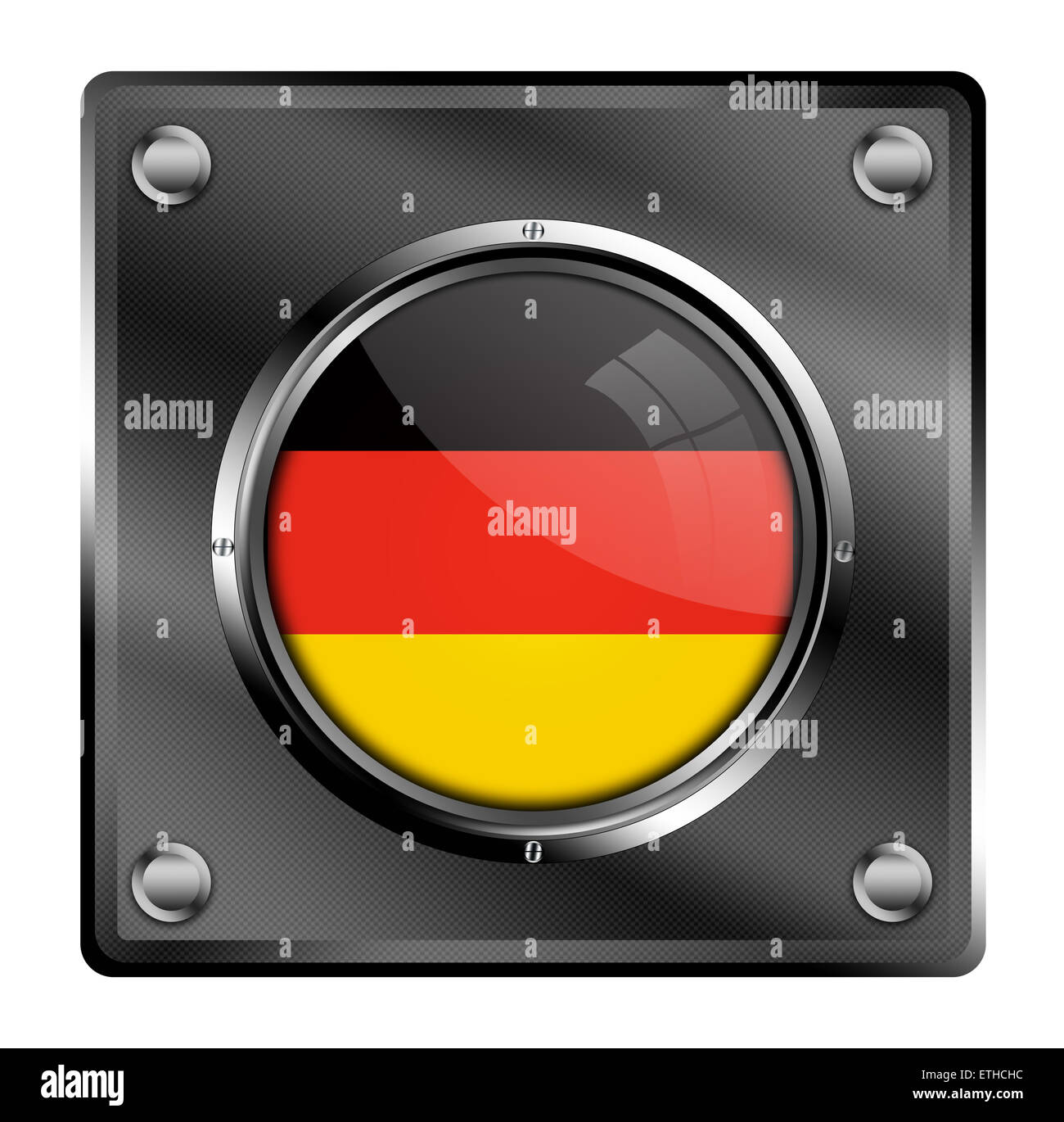 Bouton drapeau allemand. Banque D'Images