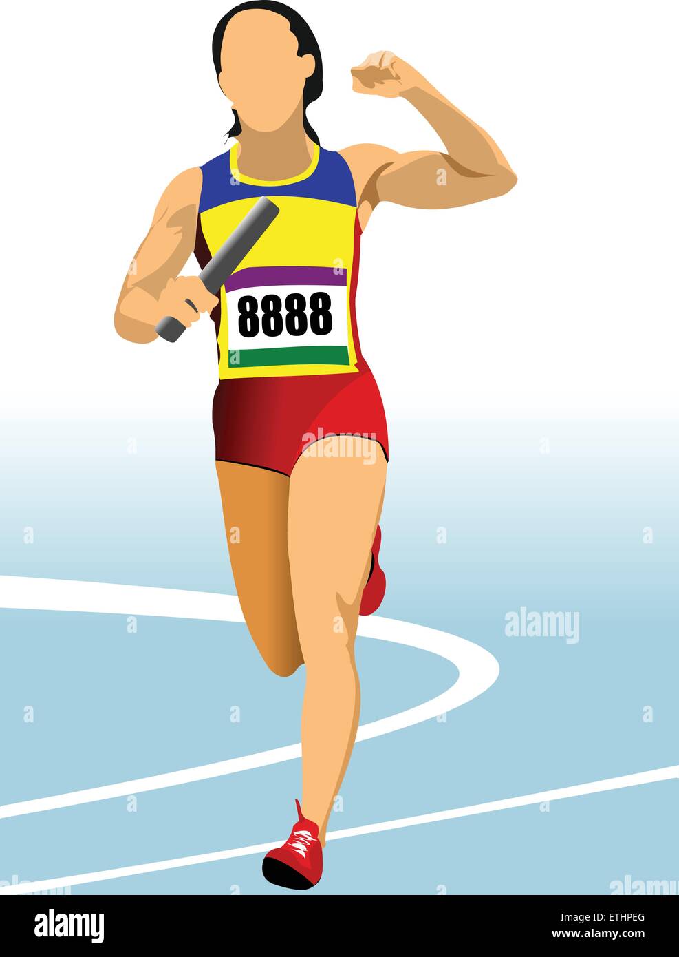 Courte-distance runner. Relais. Vector illustration Illustration de Vecteur