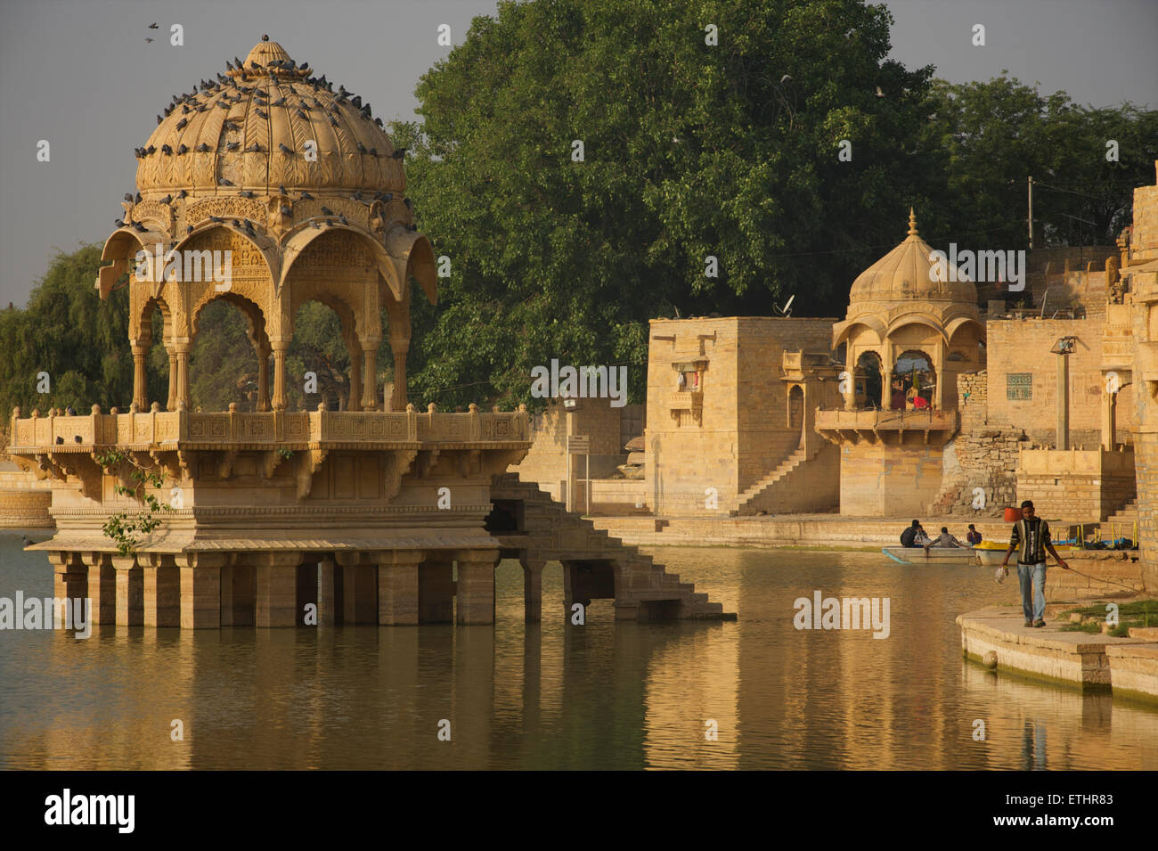 Gadi Sagar, Gadisar lake, Jaisalmer, Rajasthan, India Banque D'Images