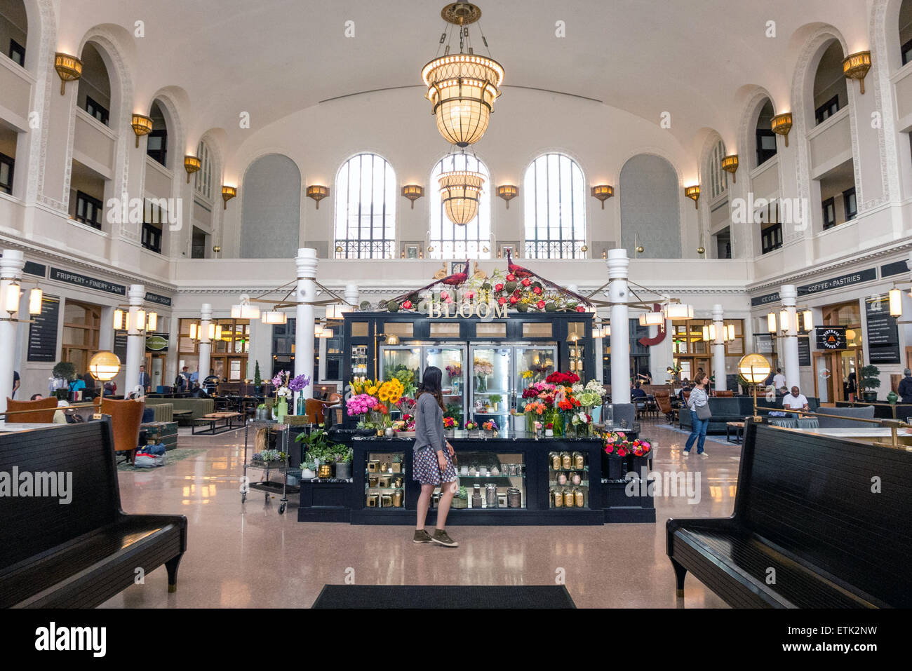 Rénové à l'intérieur de la gare Union à Denver Colorado Banque D'Images